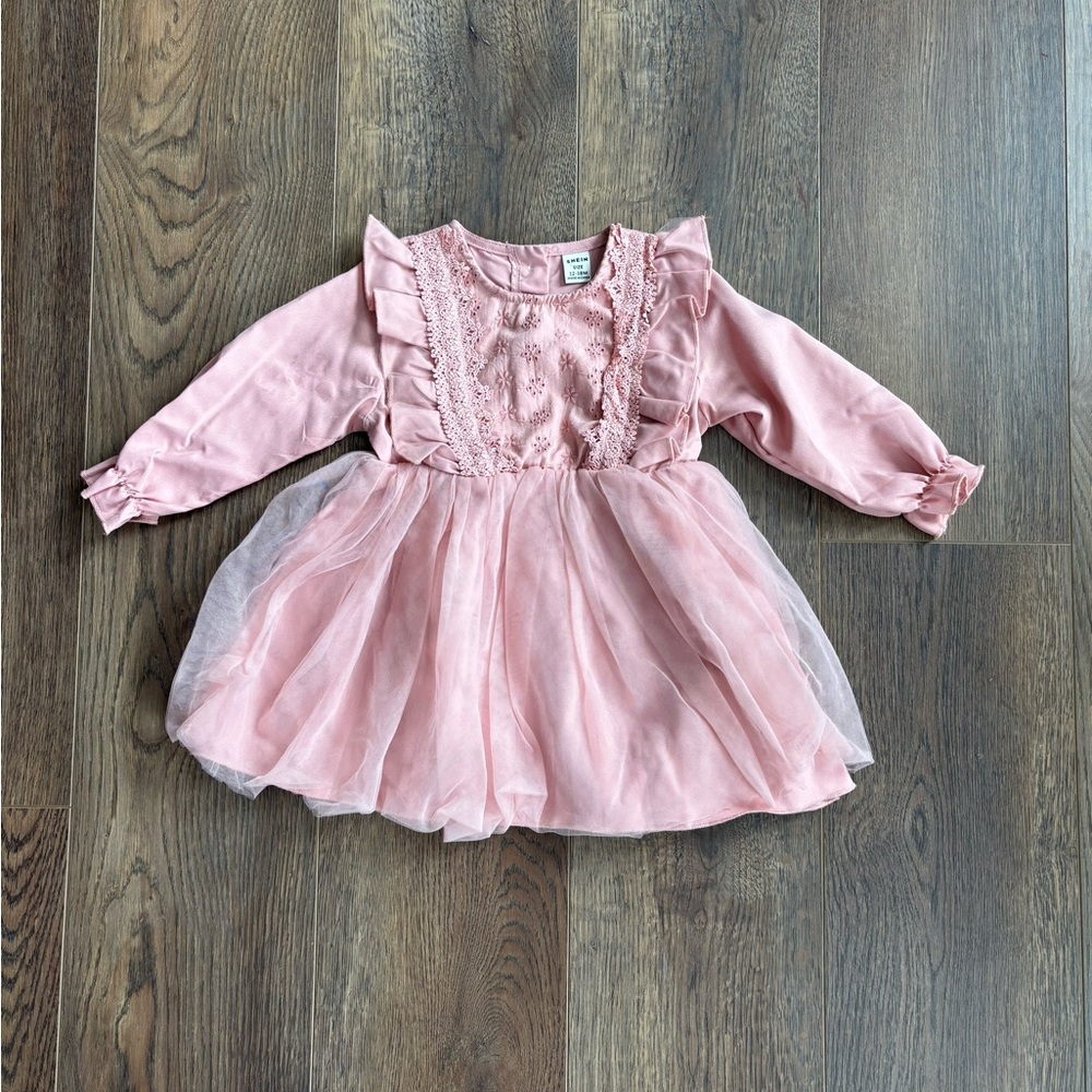 SHEIN Pink Lace Floral Dress